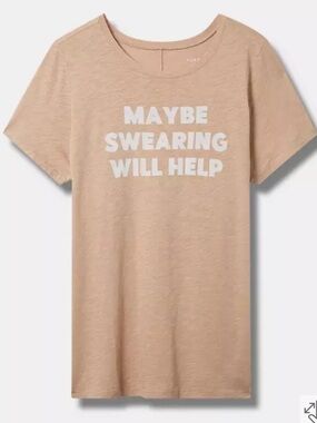 torrid Beige Graphic Tee "Maybe Swearing Will Help"
